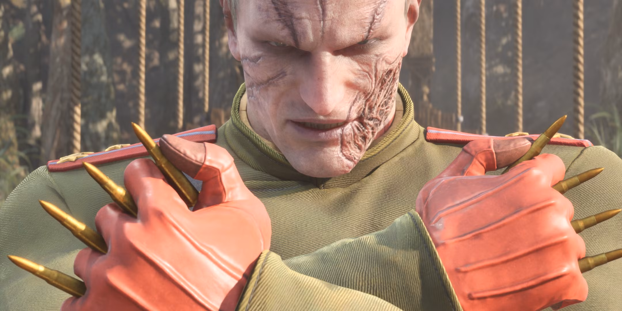 Primer plano de Volgin de Metal Gear Solid Delta: Snake Eater.