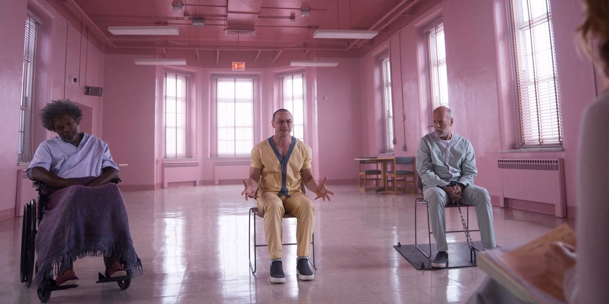 James McAvoy, Samuel L Jackson y Bruce Willis en un hospital psiquiátrico en Glass