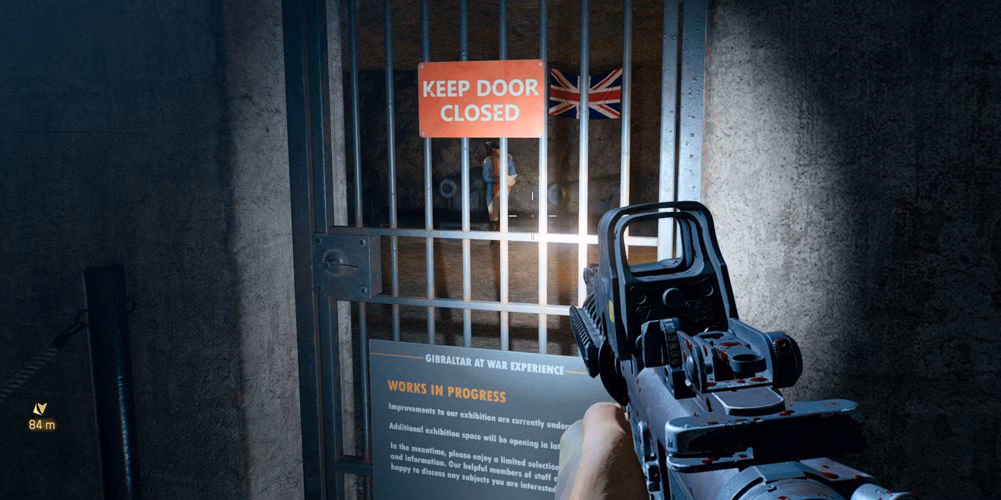 Puerta cerrada del museo de Battlefield 6