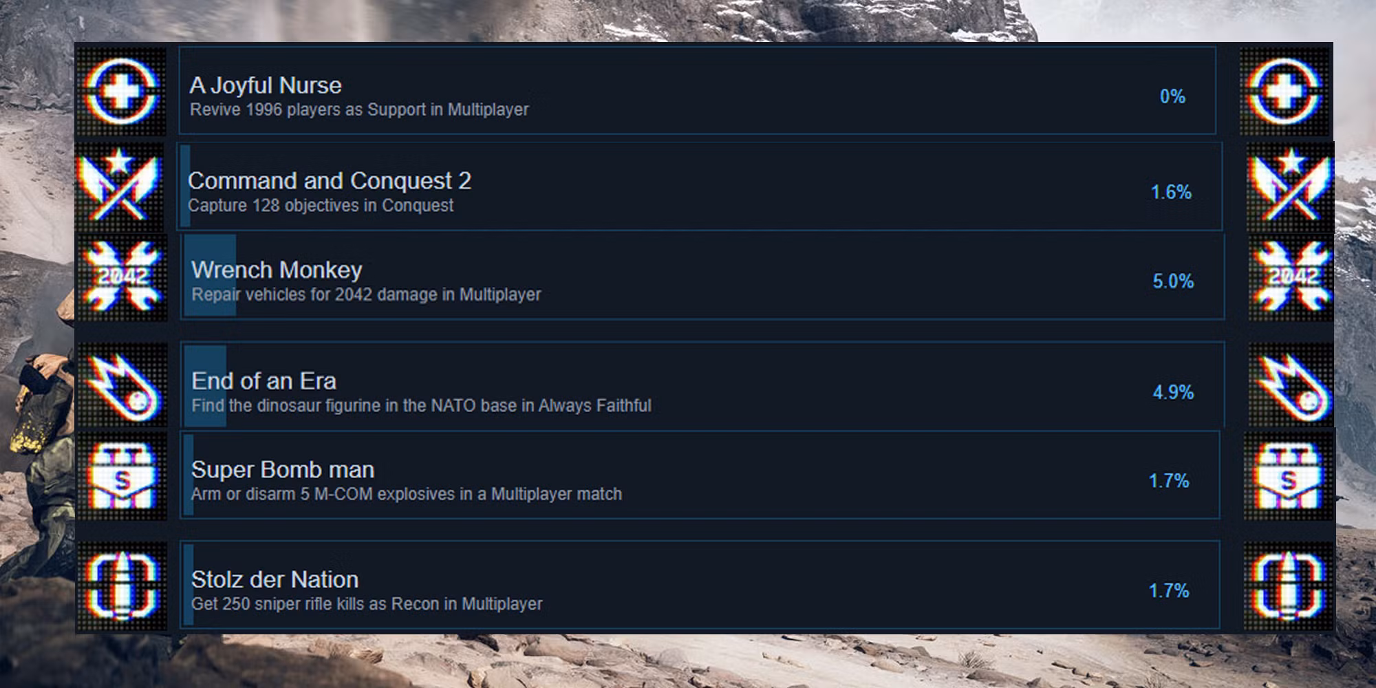 Logros del campo de batalla 6
