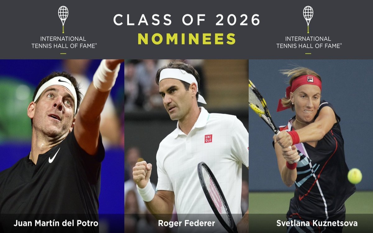 Federer, Del Potro y Kuznetsova, nominados al Salón de la Fama del Tenis