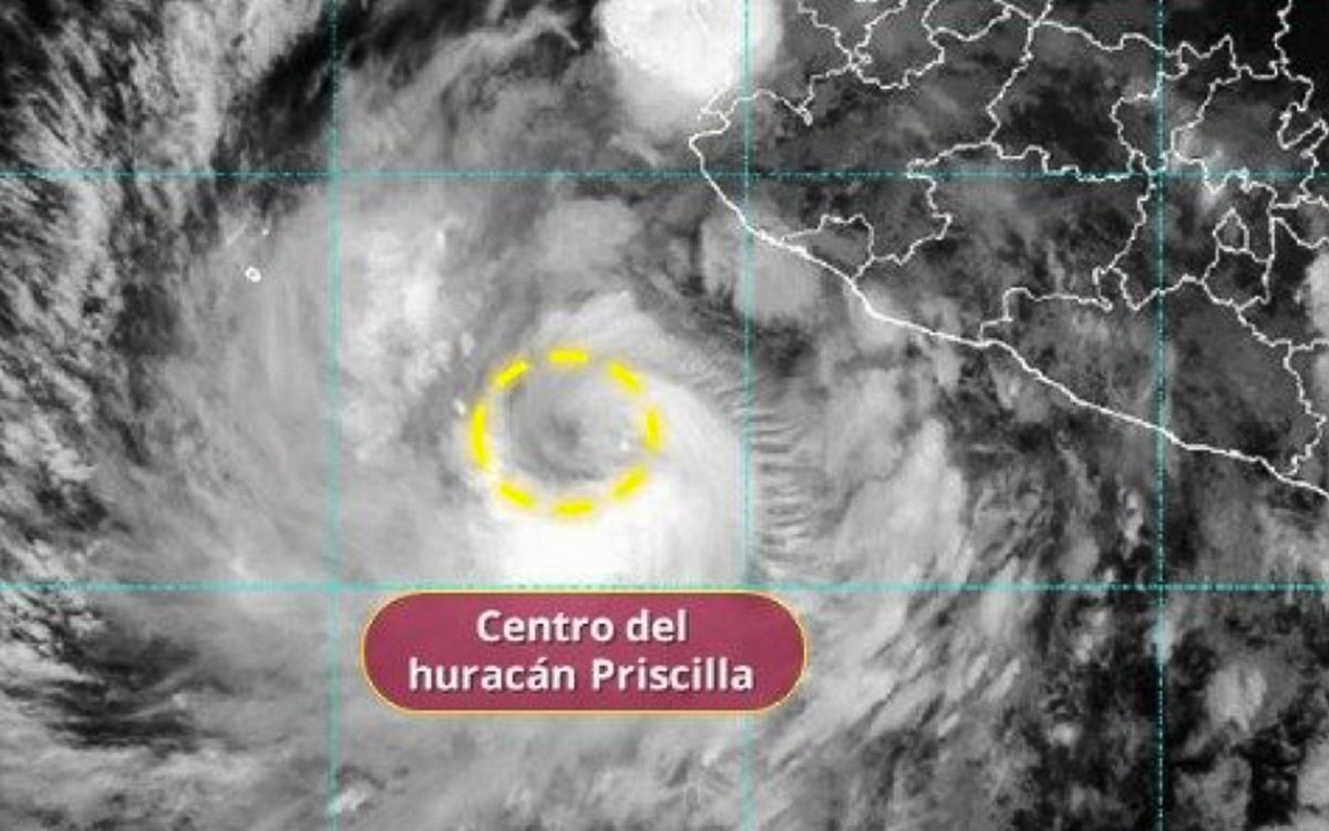 Priscilla se mantiene como huracán categoría 1 al suroeste de Jalisco