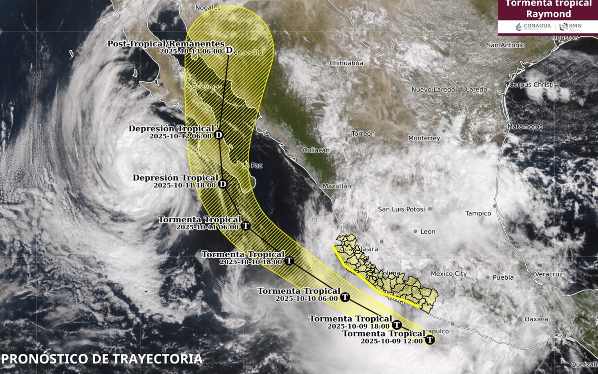 Se forma tormenta tropical Raymond en México; ¿dónde se ubica y qué estados afectará?