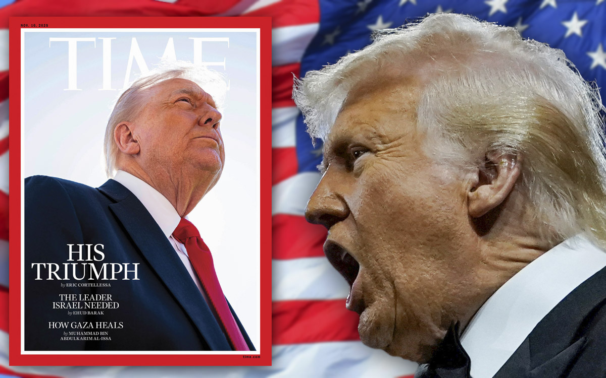 Trump se queja de su foto en la portada de la revista Time: Me 'borraron' el pelo