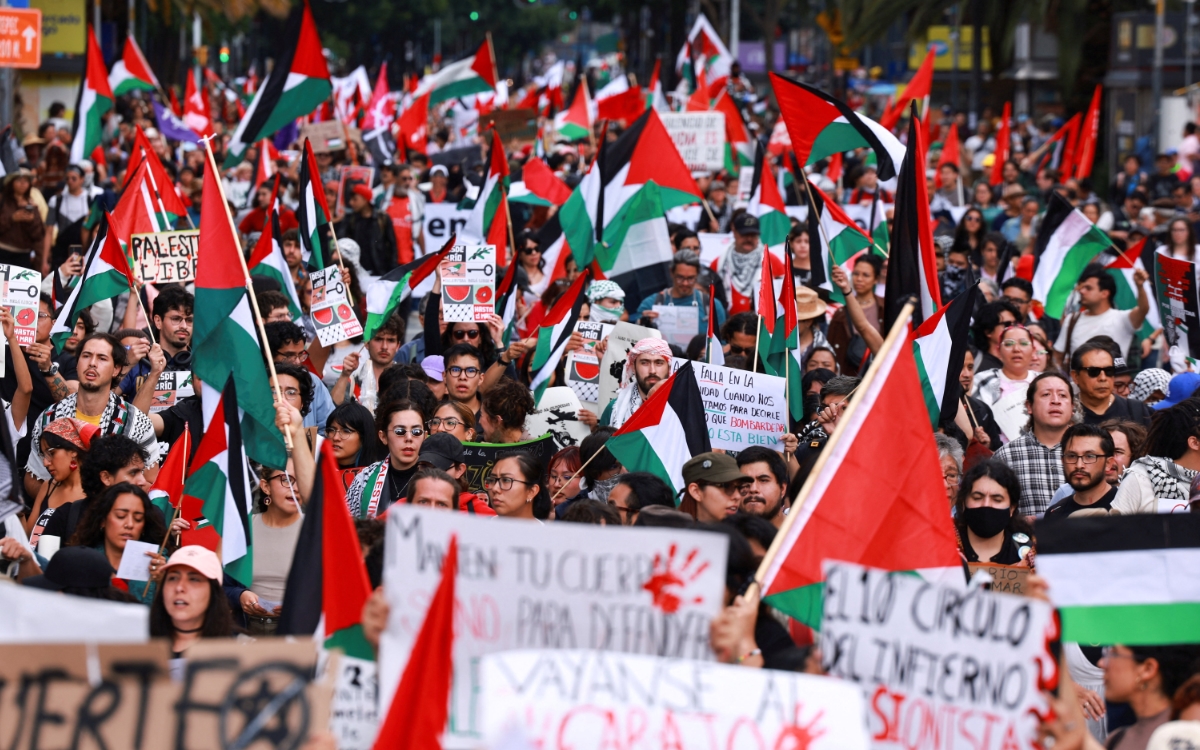 Videos | Realizan marcha proPalestina en CDMX y exigen frenar el genocidio