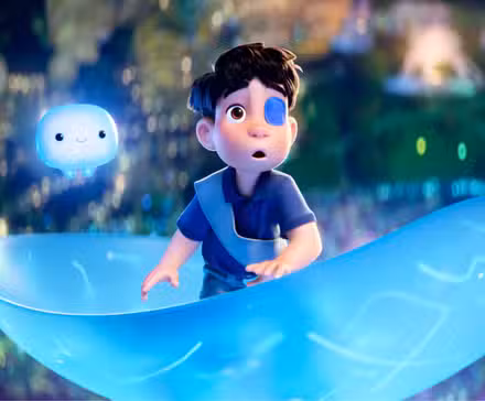 Elio con la supercomputadora líquida luciendo atónito