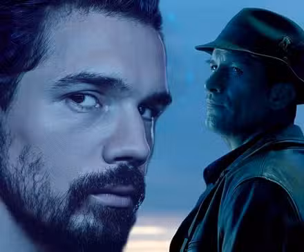 Steven Strait como Holden y Thomas Jane como Miller en The Expanse
