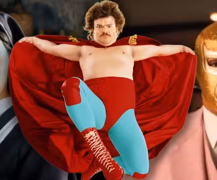 Collage de personajes de Nacho Libre