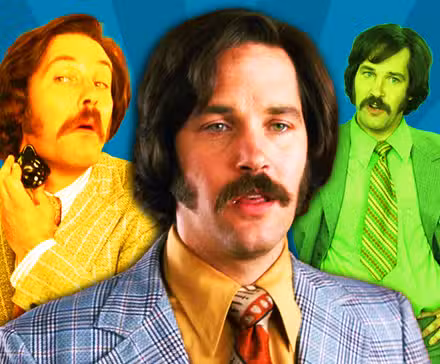 Collage de Paul Rudd como Brian Fantana en Anchorman- The Legend of Ron Burgundy