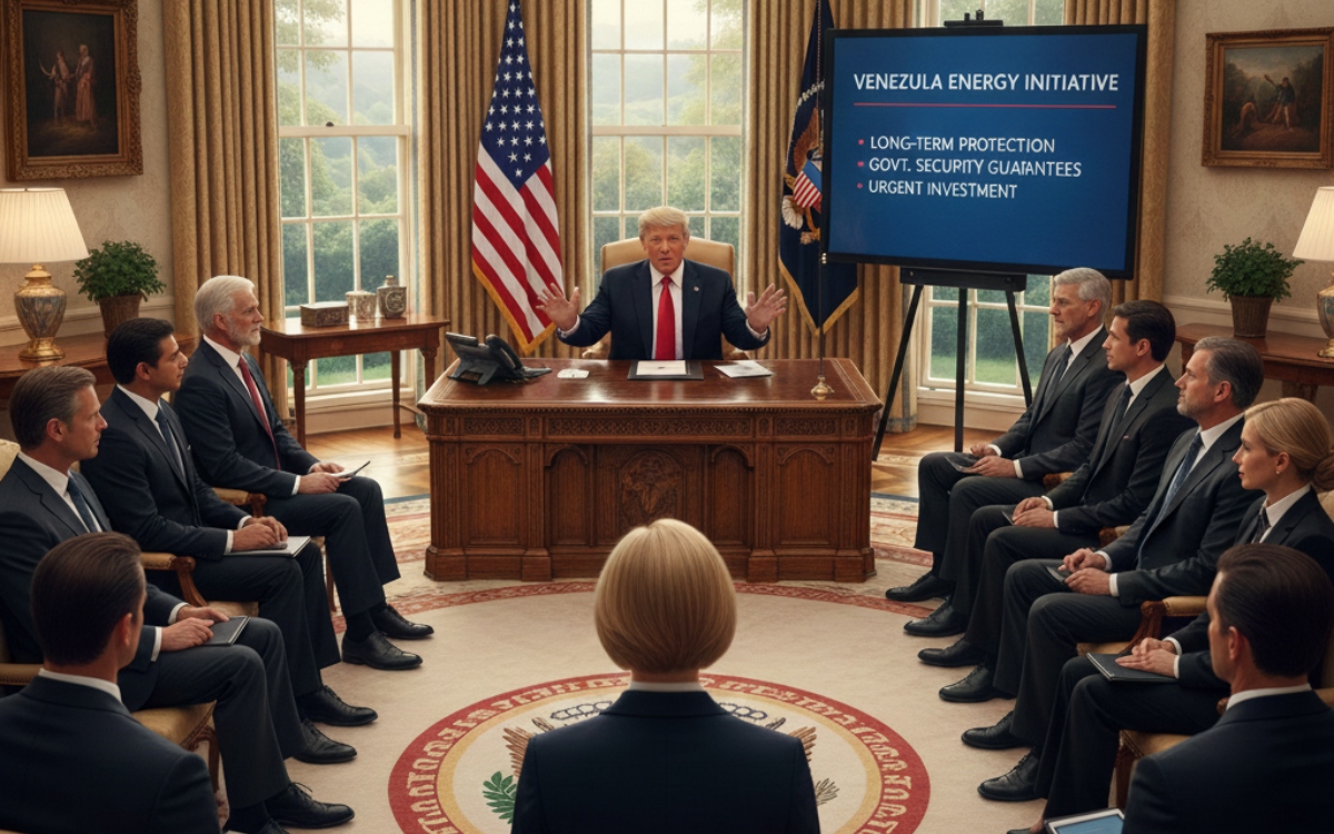 Ofrece Trump garantías a largo plazo a petroleras para invertir en Venezuela