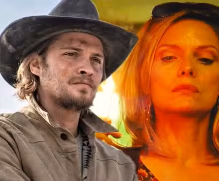 Kayce Dutton (Luke Grimes) en Yellowstone y Michelle Pfeiffer