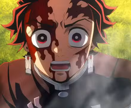 Demon Slayer Tanjiro sorprendido