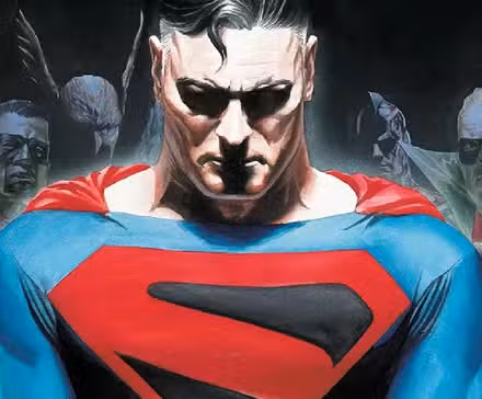 reino venido arte de superman luciendo triste 