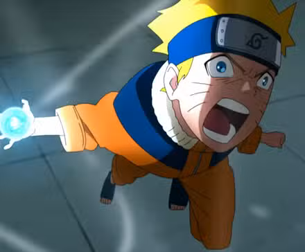 Naruto usa el Rasengan contra Sasuke