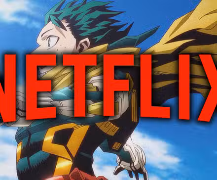 Deku de My Hero Academia con el logo de Netflix frente a él - Anime Featured Image