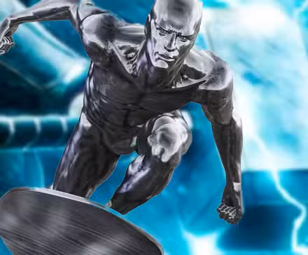 Fondo De Silver Surfer Y Mjolnir Imagen Personalizada De Marvel Cmoics