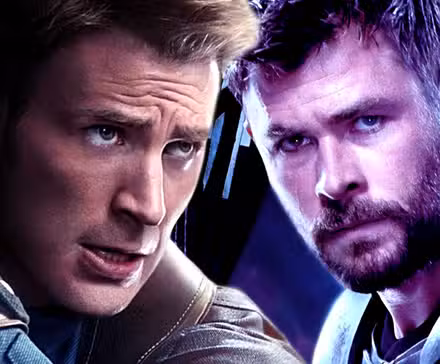 El Capitán América de Chris Evans y Thor de Chris Hemsworth se enfrentan en Los Vengadores del MCU