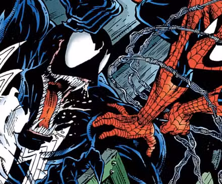 Imagen de portada: Versiones clásicas de Todd McFarlane de Venom (izquierda) y Spider-Man (derecha) enfrentadas