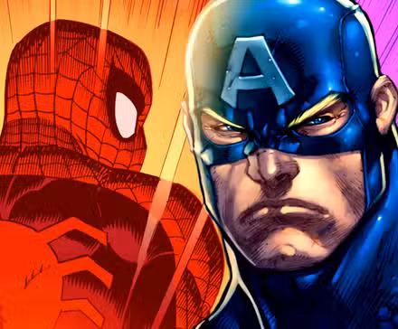 El Spider-Man de John Romita mira por encima del hombro al Capitán América Definitivo en Marvel Comics