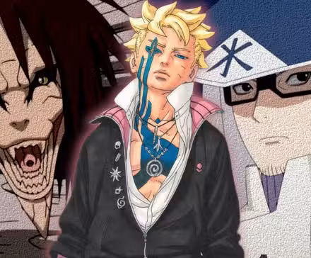 Boruto con Orochimaru y Chojuro