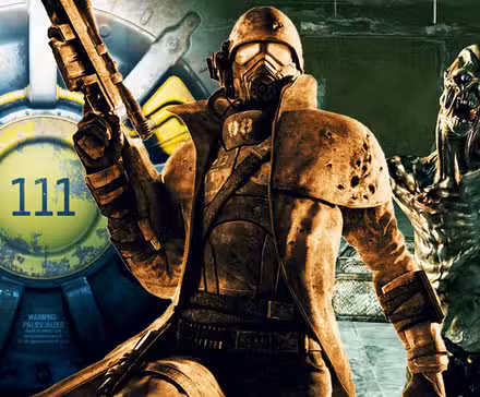 Bóveda 111 de Fallout 4, un NCR Ranger de Fallout New Vegas y un demonio de Fallout 3.