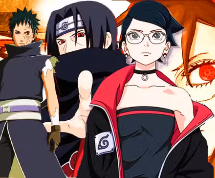 Sarada Uchiha Mangekyo Sharingan, Obito e Itachi Boruto: dos vórtices azules