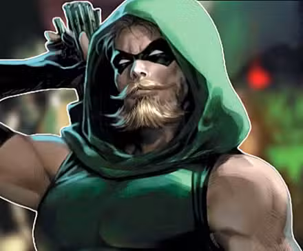 Flecha verde con flecha verde absoluta borrosa