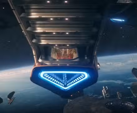 Ventana del atrio de la Academia de la Flota Estelar