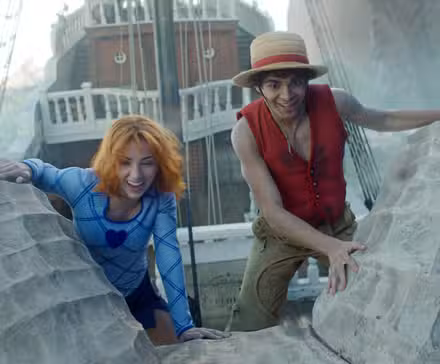 Nami y Luffy en Going Merry en la temporada 2 de One Piece