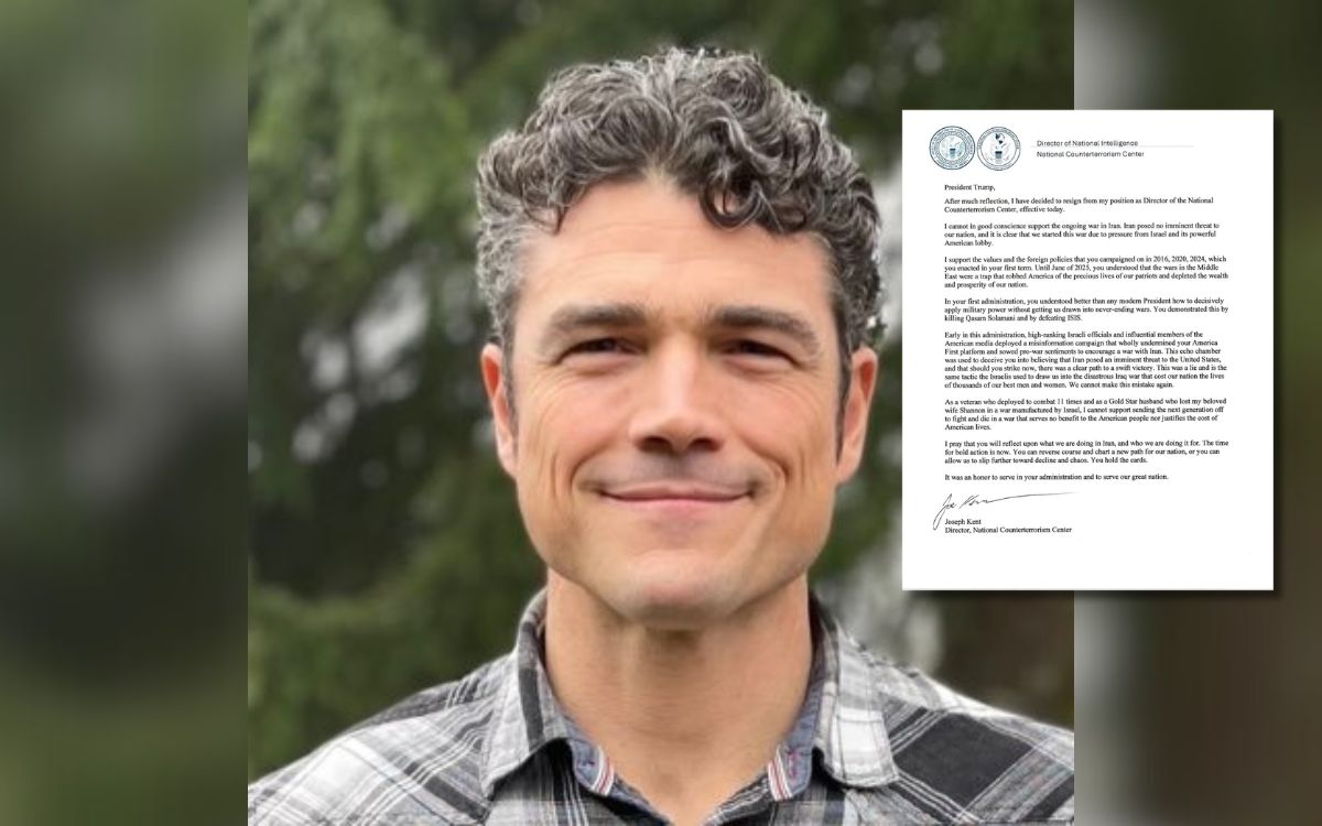 Renuncia director Antiterrorismo de Trump; Asegura que guerra contra Irán inició por presión de Israel