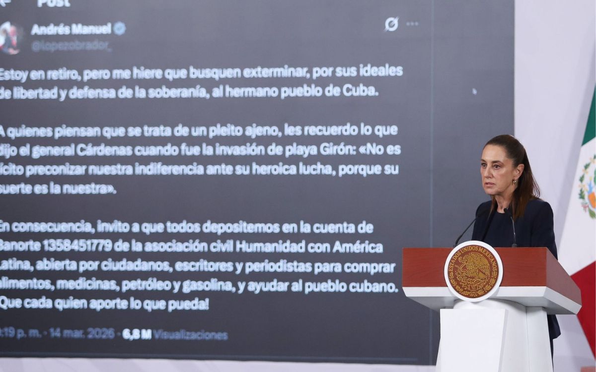 Sheinbaum responde al llamado de AMLO y hará donación económica 'personal' a Cuba