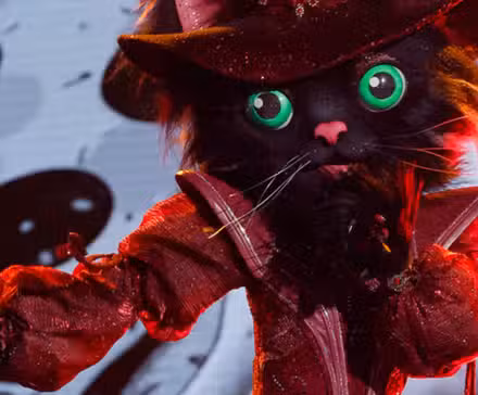 El concursante de la temporada 14 del cantante enmascarado Cat Witch actuando