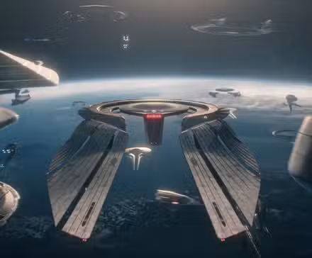 USS Athena sobre Betazed con la Flota Estelar