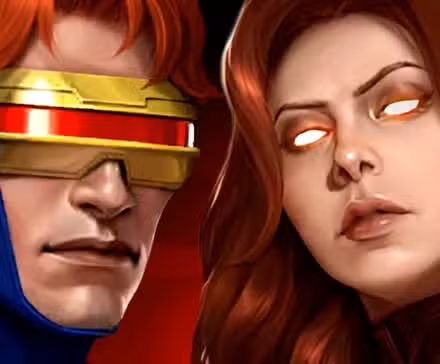 Cyclops y Jean Grey miran juntos a la cámara en el arte del cómic de X-Men