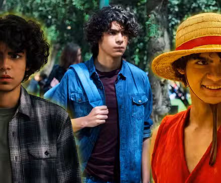 Un collage de Iñaki Godoy en Los imperfectos, Quién mató a Sara y One Piece