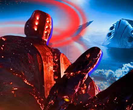 Imagen dividida de Tiamut y Arishem del MCU