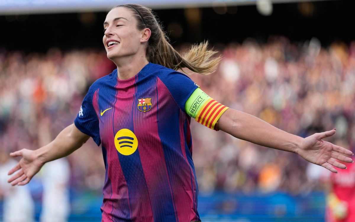 Alexia Putellas alcanza los 500 partidos con el Barça y lo celebra con gol ante el Real Madrid en Champions
