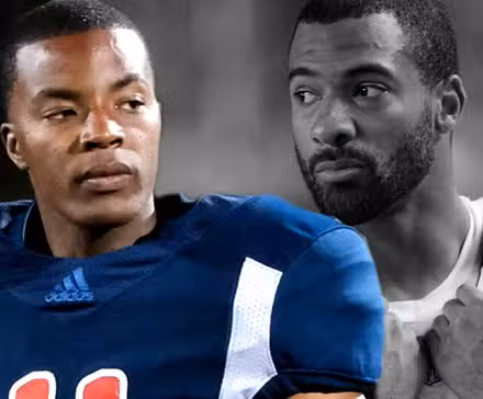 Collage de Spencer James de All American y el verdadero Spencer Paysinger