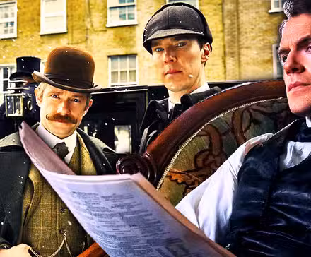 Una imagen personalizada presenta a Martin Freeman y Benedict Cumberbatch como Watson y Holmes junto a Henry Cavill como Sherlock Holmes.