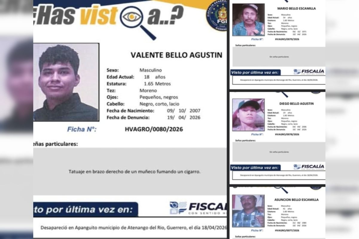 Guerrero | Reportan desaparición de siete hombres en Atenango del Río