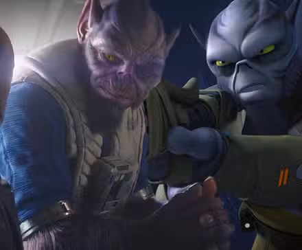 Zeb de Star Wars Rebels junto a la versión live-action en The Mandalorian temporada 3, episodio 5