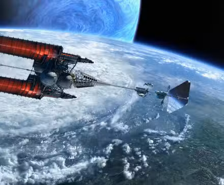 Una nave espacial sobre Pandora en Avatar (2009)