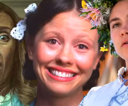 Toni Collette en Hereditary, Mia Goth en Pearl y Florence Pugh en Midsommar