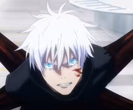 Gojo de Jujutsu Kaisen parece molesto cuando cuatro zarcillos le atan las manos.