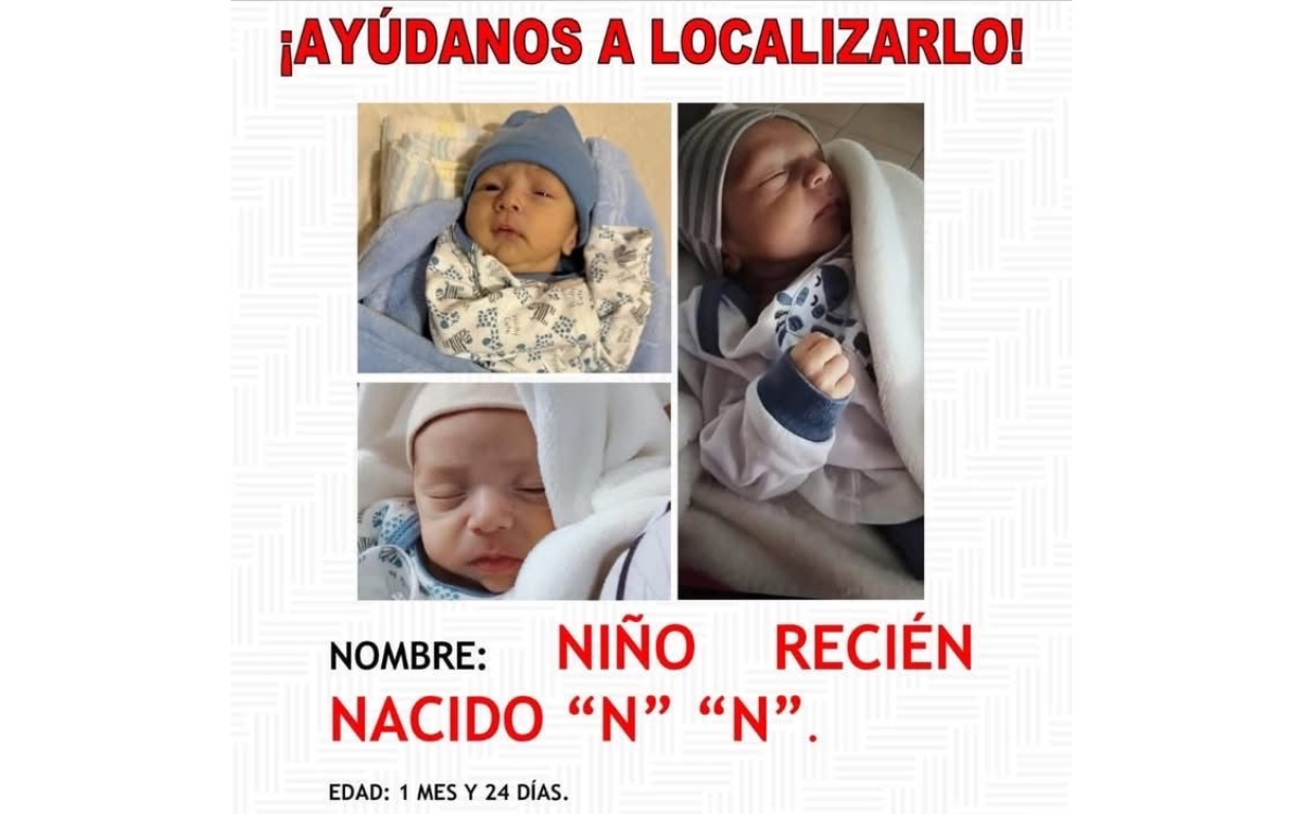 ¿Lo has visto? Desaparece recién nacido en Oaxaca; activan Alerta Amber