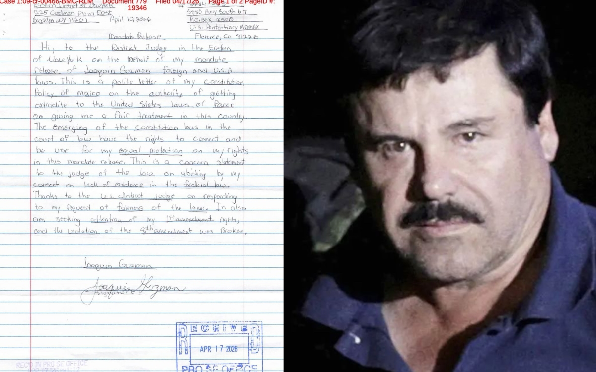 ‘El Chapo’ Guzmán envía carta al juez para pedir trato justo en prisión
