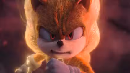 Sonic hace una mueca mientras mira fijamente en Sonic the Hedgehog 3