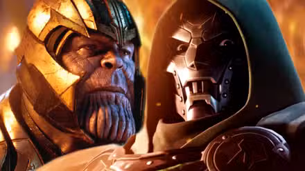El Doctor Doom del MCU mira a la cámara junto a Thanos de Josh Brolin en un escenario ardiente
