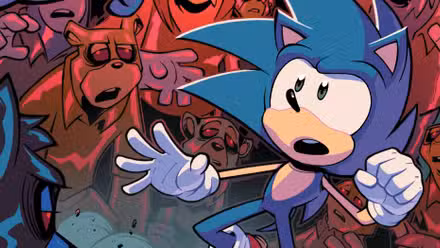 Sonic de IDW: Sonic rodeado de zombis zombots en la obra de arte de Metal Virus Saga
