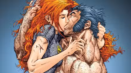 X-MEN BESO ENTRE JEAN GREY Y WOLVERINE